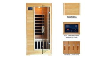HeatWave Buena Vista 1-2 Person Hemlock Infrared Sauna with 4 Carbon Heaters | SA2402