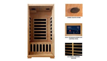 HeatWave Buena Vista 1-2 Person Hemlock Infrared Sauna with 4 Carbon Heaters | SA2402