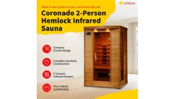 HeatWave Coronado 2-Person Hemlock Infrared Sauna with 5 Ceramic Heaters | SA2406