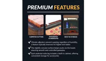 Hathaway Challenger 9-Foot Shuffleboard Table | Walnut Finish | NG1205 BG1205