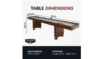 Hathaway Challenger 12-Foot Shuffleboard Table | Walnut Finish | NG1212 BG1212