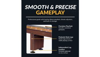 Hathaway Challenger 12-Foot Shuffleboard Table | Walnut Finish | NG1212 BG1212