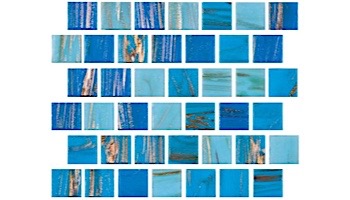 National Pool Tile Canyon Gems 1x1 Series Glass Tile | Turquoise | 201-022