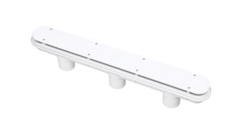AquaStar 32" Debris Catcher Channel Drain Suction Outlet Covers with PVC Three-Port Manufactured Sumps | White | 32CDLT101