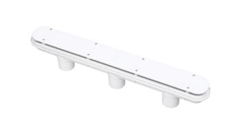 AquaStar 32" Debris Catcher Channel Drain Suction Outlet Covers with PVC Three-Port Manufactured Sumps | White | 32CDLT101