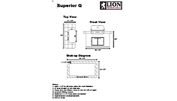 Lion Premium Grill Islands Superior Q with Rock or Brick Natural Gas | 90102NG