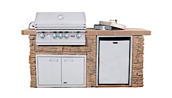 Lion Premium Grill Islands Sensational Q with Rock and Brick Natural Gas | 90106NG