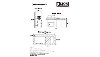 Lion Premium Grill Islands Sensational Q with Rock and Brick Natural Gas | 90106NG