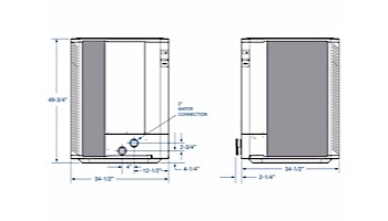 Raypak Professional Series Heat & Cool Pump | 170K BTU Titanium Heat Exchanger | Digital Controls | Power Defrost 460V 3-Phase 60Hz | 013735 PS10354TI-E-HC | TWPH-10354EHC17