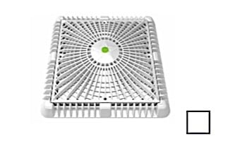AquaStar 9" Square Star Anti-Entrapment Suction Outlet Cover with Vented Riser Ring and Mud Frame (VGB Series) White | P9101