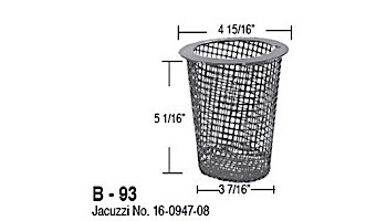 Aladdin Basket for Jacuzzi No. 16-0947-08 | B-93