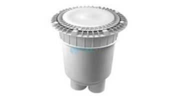 AquaStar 8" Round Suction Outlet Cover with Vented Riser Ring with 2 Port Double Deep Sump Bucket (VGB Series) Light Gray | 8AVWR103B
