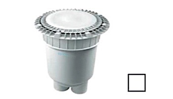 AquaStar 8" Round Low Profile Suction Outlet Cover with 2 Port Double Deep Sump Bucket | White | LP8AVWR101B