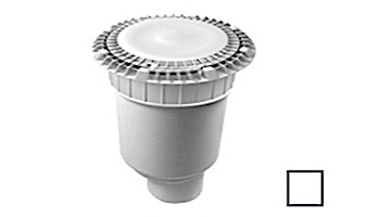 AquaStar 8" Round Low Profile Suction Outlet Cover with Vented Riser Ring with Double Deep Sump Bucket with 4" Spigot (VGB Series) | White| LP8AVWR101D