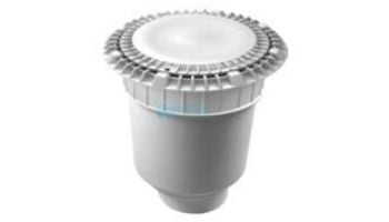 AquaStar 8" Round Low Profile Suction Outlet Cover with Vented Riser Ring with Double Deep Sump Bucket with 4" Spigot (VGB Series) | White| LP8AVWR101D