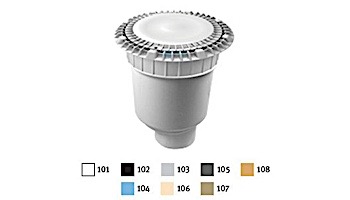 AquaStar 8" Round Low Profile Suction Outlet Cover with Vented Riser Ring with Double Deep Sump Bucket with 4" Spigot (VGB Series) | White| LP8AVWR101D