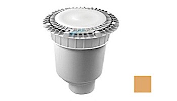 AquaStar 8" Round Low Profile Suction Outlet Cover with Vented Riser Ring with Double Deep Sump Bucket with 4" Spigot (VGB Series) Tan | LP8AVWR108C