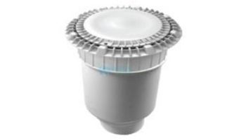 AquaStar 8" Round Low Profile Suction Outlet Cover with Vented Riser Ring with Double Deep Sump Bucket with 4" Spigot (VGB Series) | White| LP8AVWR101D