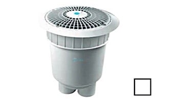 AquaStar 8" Star Anti-Entrapment Cover, Riser Ring and Double/Deep Mud Frame with 12" Deep 2 Port PVC Sump (VGB Series) | White | A8R101B