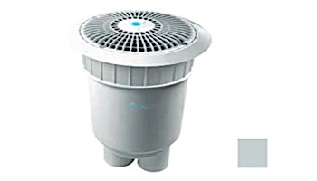 AquaStar 8'' Star Anti-Entrapment Cover, Solid Riser Ring and Double/Deep Frame with 12" Deep 2 Port PVC Sump (VGB Series) | Light Gray | A8R103B
