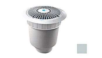 AquaStar 8'' Star Anti-Entrapment Cover, Solid Riser Ring and Double | Deep Frame with 4'' Spigot Sump Bucket (VGB Series) Light Gray | A8R103C