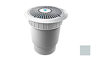 AquaStar 8'' Star Anti-Entrapment Cover, Solid Riser Ring and Double | Deep Frame with 6'' Spigot Sump Bucket (VGB Series) Light Gray | A8R103E