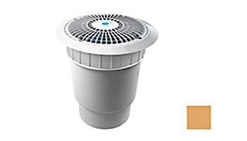 AquaStar 8'' Star Anti-Entrapment Cover, Solid Riser Ring and Double | Deep Frame with 6'' Spigot Sump Bucket (VGB Series) Tan | A8R108E