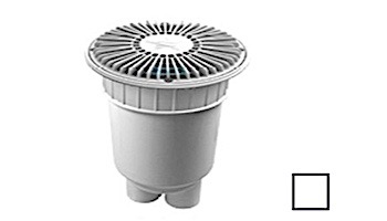 AquaStar 8" Round For U Wade Suction Outlet Cover with 2 Port Double Deep Sump Bucket (VGB Series) White | 8FUW101B