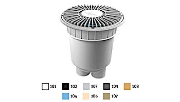 AquaStar 8" Round For U Wade Suction Outlet Cover with 2 Port Double Deep Sump Bucket (VGB Series) Blue | 8FUW104B