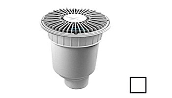 AquaStar 8" Round For U Wade Suction Outlet Cover with Double Deep Sump Bucket with 4" Spigot (VGB Series) White | 8FUW101C