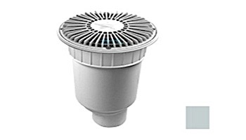 AquaStar 8" Round For U Wade Suction Outlet Cover with Double Deep Sump Bucket with 4" Spigot (VGB Series) Light Gray | 8FUW103C