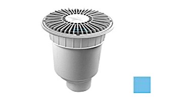 AquaStar 8" Round For U Wade Suction Outlet Cover with Double Deep Sump Bucket with 4" Spigot (VGB Series) Blue | 8FUW104C