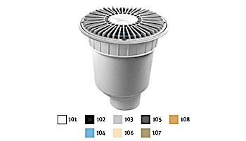 AquaStar 8" Round For U Wade Suction Outlet Cover with Double Deep Sump Bucket with 4" Spigot (VGB Series) Black | 8FUW102C