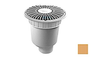 AquaStar 8" Round For U Wade Suction Outlet Cover with Double Deep Sump Bucket with 4" Spigot (VGB Series) Tan | 8FUW108C
