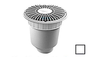 AquaStar 8" Round For U Wade Suction Outlet Cover with Double Deep Sump Bucket with 4" Socket (VGB Series) White | 8FUW101D