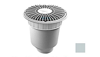 AquaStar 8" Round For U Wade Suction Outlet Cover with Double Deep Sump Bucket with 4" Socket (VGB Series) Light Gray | 8FUW103D