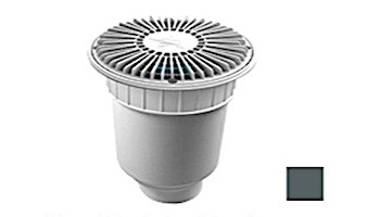 AquaStar 8" Round For U Wade Suction Outlet Cover with Double Deep Sump Bucket with 4" Socket (VGB Series) Dark Gray | 8FUW105D