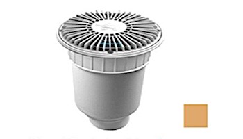 AquaStar 8" Round For U Wade Suction Outlet Cover with Double Deep Sump Bucket with 4" Socket (VGB Series) Tan | 8FUW108D
