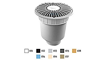 AquaStar 8" Round For U Wade Suction Outlet Cover with Double Deep Sump Bucket with 4" Socket (VGB Series) White | 8FUW101D