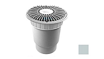 AquaStar 8" Round For U Wade Suction Outlet Cover with 2 Port Double Deep Sump Bucket with 6" Socket (VGB Series) Light Gray | 8FUW103F