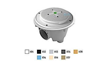 AquaStar 8" Round Hockey Puck Suction Outlet with Sump Bucket with Vinyl Gaskets (VGB Series) Blue | 8HPSBV104
