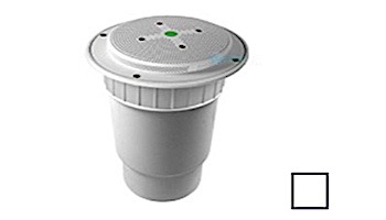 AquaStar 8" Round Hockey Puck Sumpless Suction Outlet Cover with 2 Port Double Deep Sump Bucket with 6" Spigot (VGB Series) White | 8HP101E