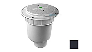 AquaStar 8" Round Hockey Puck Sumpless Suction Outlet Cover with Double Deep Sump Bucket with 4" Spigot (VGB Series) Black | 8HP102C