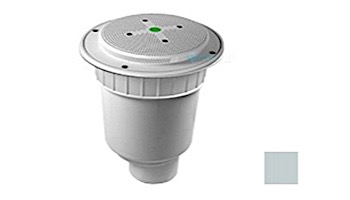 AquaStar 8" Round Hockey Puck Sumpless Suction Outlet Cover with Double Deep Sump Bucket with 4" Spigot (VGB Series) Light Gray | 8HP103C