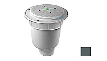 AquaStar 8" Round Hockey Puck Sumpless Suction Outlet Cover with Double Deep Sump Bucket with 4" Spigot (VGB Series) Dark Gray | 8HP105C