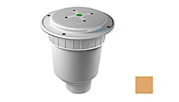 AquaStar 8" Round Hockey Puck Sumpless Suction Outlet Cover with Double Deep Sump Bucket with 4" Spigot (VGB Series) Tan | 8HP108C