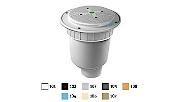 AquaStar 8" Round Hockey Puck Sumpless Suction Outlet Cover with Double Deep Sump Bucket with 4" Spigot (VGB Series) Blue | 8HP104C