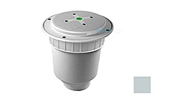 AquaStar 8" Round Hockey Puck Sumpless Suction Outlet Cover with Double Deep Sump Bucket with 4" Socket (VGB Series) Light Gray | 8HP103D