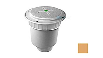 AquaStar 8" Round Hockey Puck Sumpless Suction Outlet Cover with Double Deep Sump Bucket with 4" Socket (VGB Series) Tan | 8HP108D