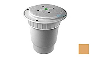 AquaStar 8" Round Hockey Puck Sumpless Suction Outlet Cover with 2 Port Double Deep Sump Bucket with 6" Spigot (VGB Series) Tan | 8HP108E